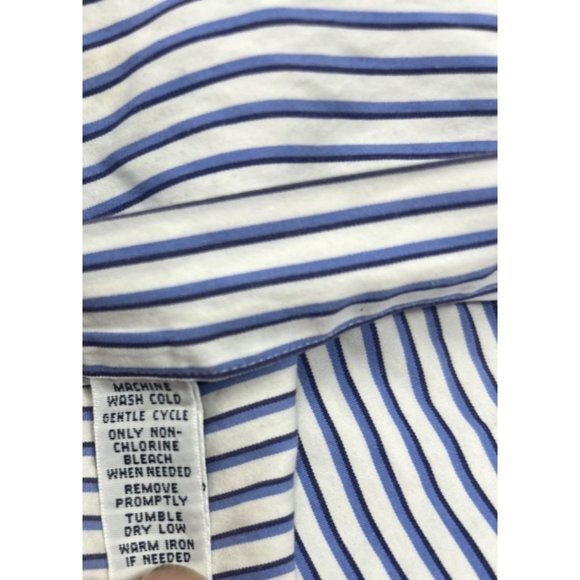 Ralph Lauren Men's Blue Striped Button-Down Long Sleeve Dress Shirt Size 17-32 - Picture 5 of 5